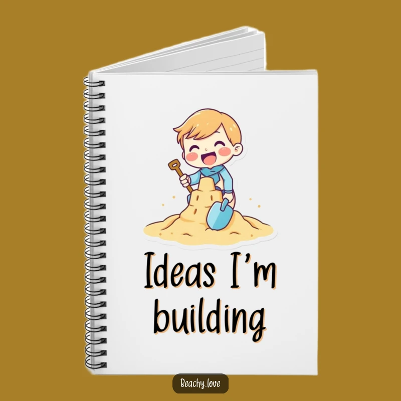 Funny Sandcastle Builder Notebook: Tiny Character Beach Journal for Ideas, Ideal Funny Gift