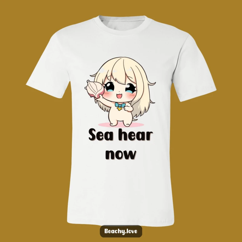 Funny Seashell Dreams T-Shirt - Hopeful Character Tee for Listeners