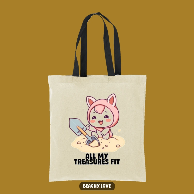Funny Kawaii Shoveler Tote: Joyful Sand Digging Character Bag for Everyday Fun