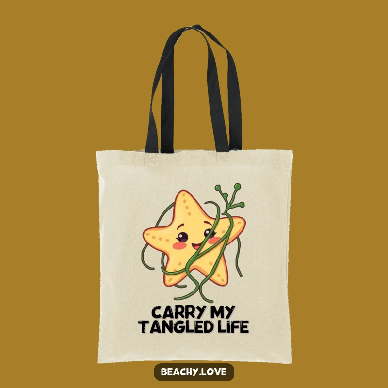 Funny Starfish Tangled Seaweed Tote Bag: A Hilarious Beach Essential Gift