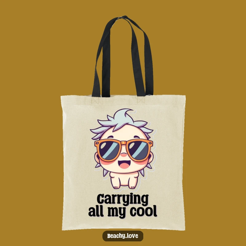 Funny Kawaii Cool Dude Tote: Smiling Character Bag for Everyday Style