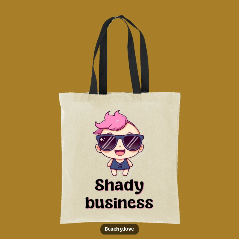 Funny Sunglasses Tote Bag: Happy Character's Sunny Style